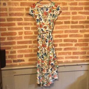 Hi low wrap floral dress